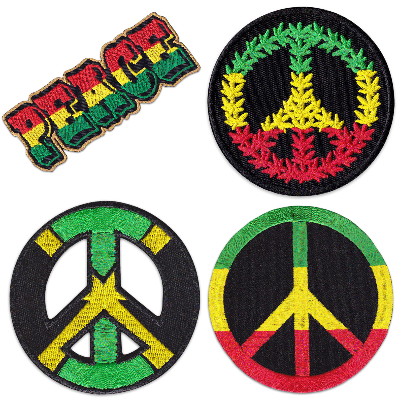 Rasta Peace Patch Iron On Patch Sew On Embroidered Patch 