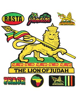 Aufnäher 7er Set Jamaika Rastafari