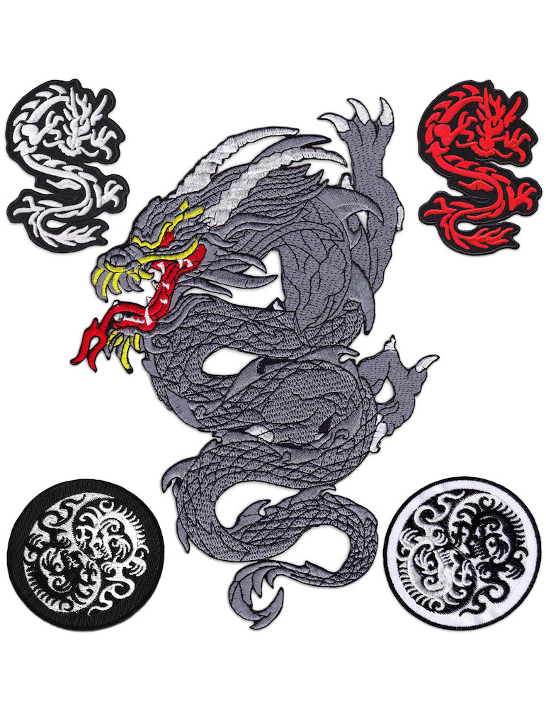 Wakapu Dragon Patches Set of 6 Sew Iron Tattoo Patch Biker Rocker Japan ...