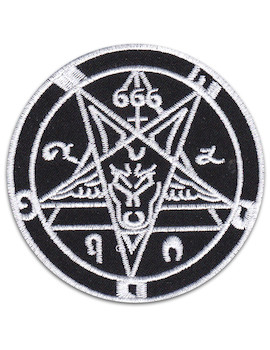 666 Pentagram Patch Sew Iron On Gothic Doom Heavy Metal