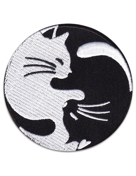 Yin Yang Cats Patch Iron Sew On Yoga Pets Tao Zen