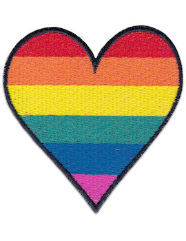 Rainbow Heart Patch Iron Sew On Love CSD Hippie Party