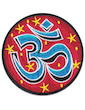 Om And Stars Patch Iron Sew On Psychedelic Art India