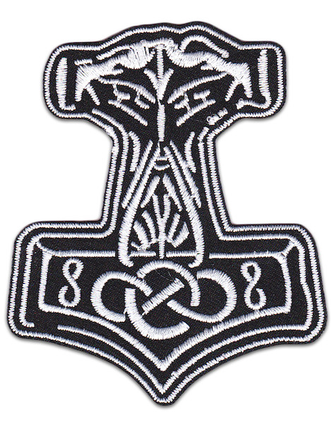 Thor´s Hammer Patch Iron Sew On Germanic Gods Odin Tattoo