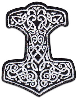Mjölnir Thor´s Hammer Patch Iron Sew On Germanic Gods Tattoo