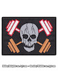 Skull And Crossed Dumbbells Patch Iron Sew On Body Building