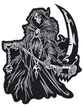 Grim Reaper Kingsize Patch Iron Sew On Biker Rockabilly