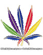 Rainbow Cannabis Leaf Patch Iron Sew On Reggae Ragga