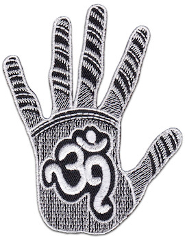 Om Hand Patch Iron Sew On Symbol Indian Hippie Alternative