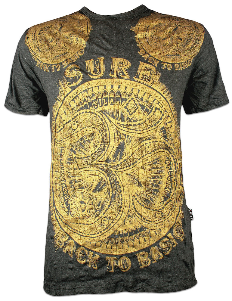 SURE Men´s T-Shirt Aum Symbol Gold Edition Buddha Yoga