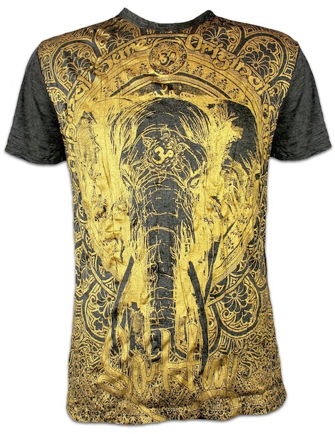 SURE Herren T-Shirt Om Ganesha Gold Edition