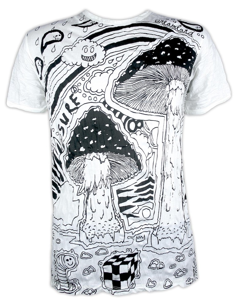 Sure Wrinkled Vintage Ladies T-Shirt Giant Psilocybin Magic Mushroom Summer Shirt